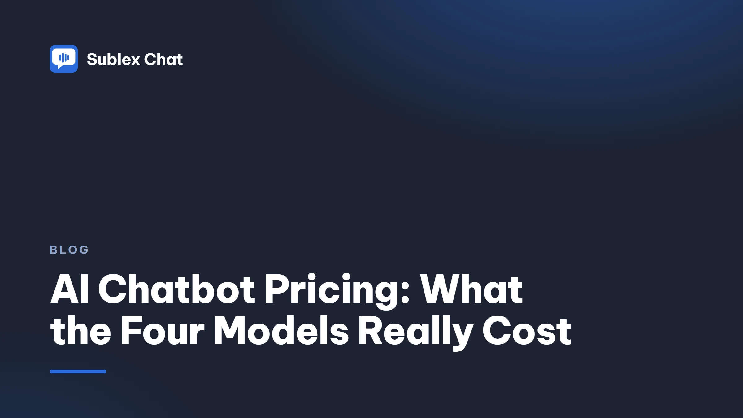 Four AI chatbot pricing models compared, showing the same monthly usage producing very different bills.